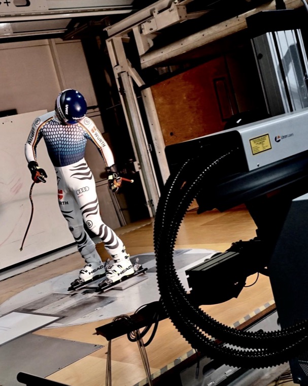Testing on the treadmill in the lab